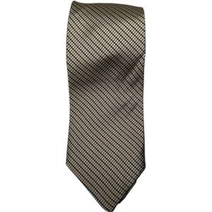 Paul Stuart New York Vintage Blue White Yellow Micro Plaid Stripe Necktie Tie